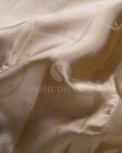 Cream & Light Pink Kanjivaram Silk Saree-DJ351(D)