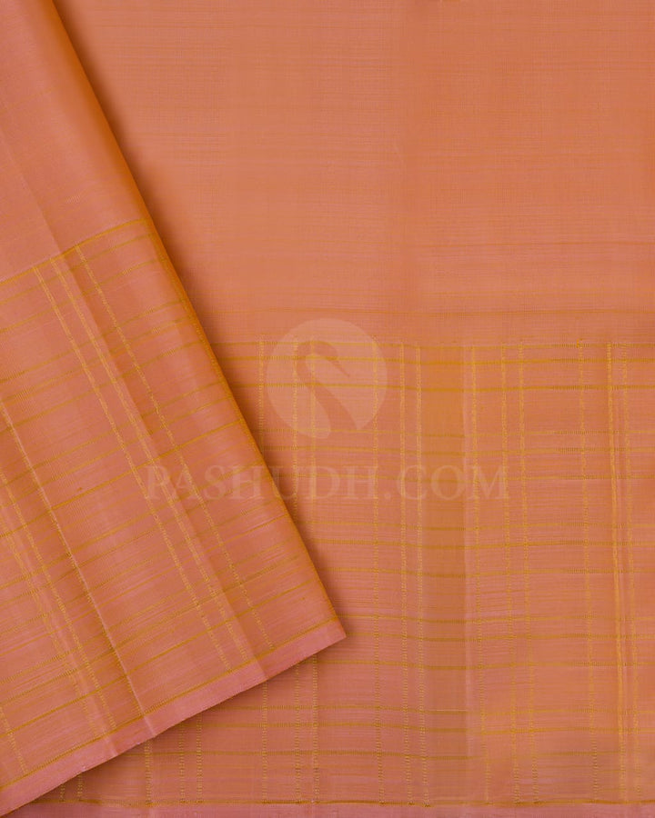 Mango Yellow & Lace Pink Kanjivaram Silk Saree-I1