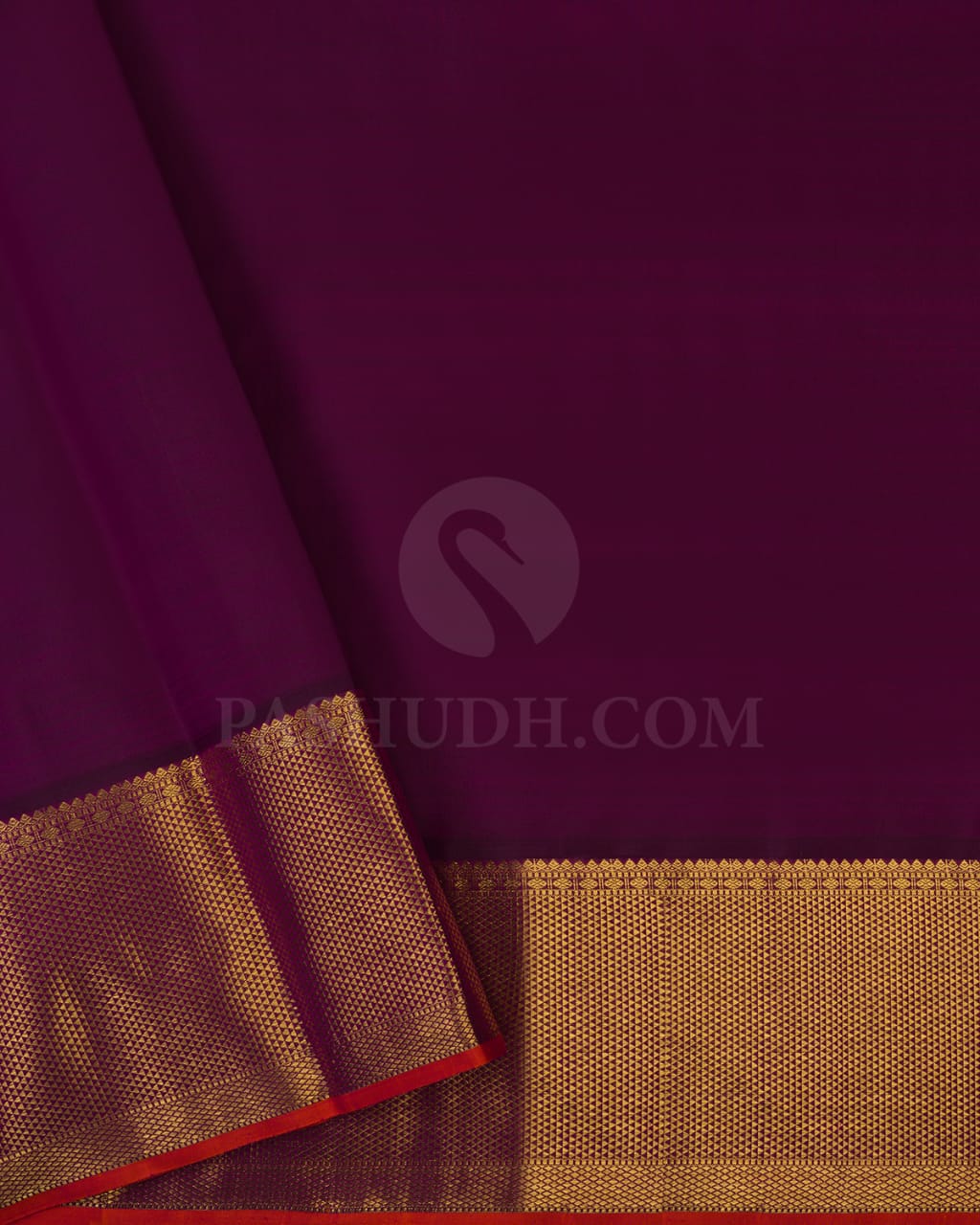 Half White & Purple Kanjivaram Silk Saree-H3