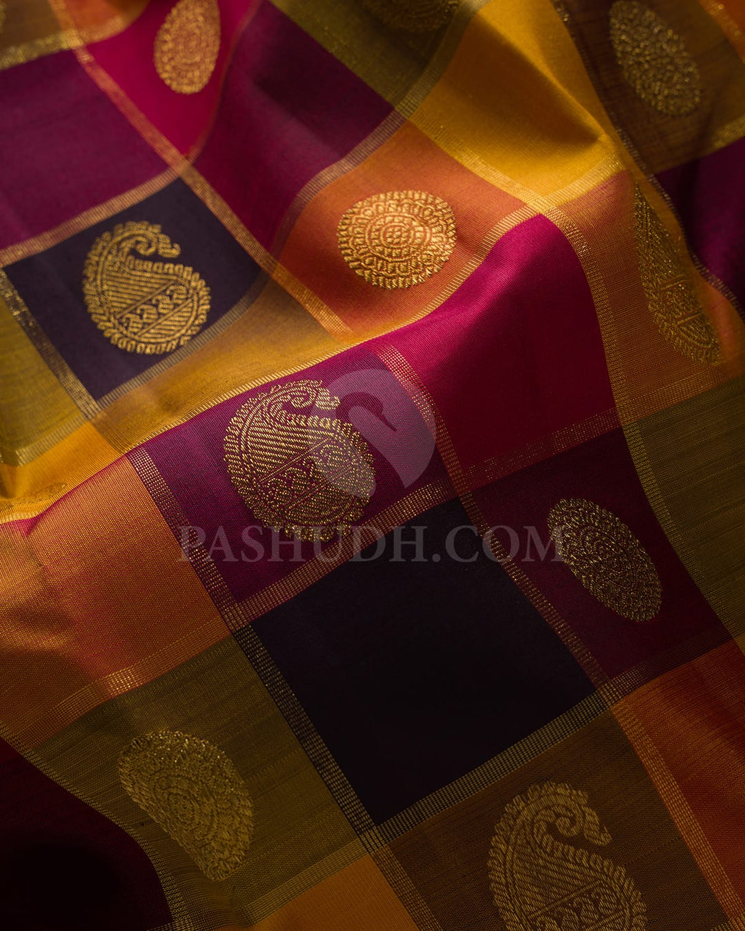 Multicolor Traditional Borderless Kanjivaram Silk Saree-H6