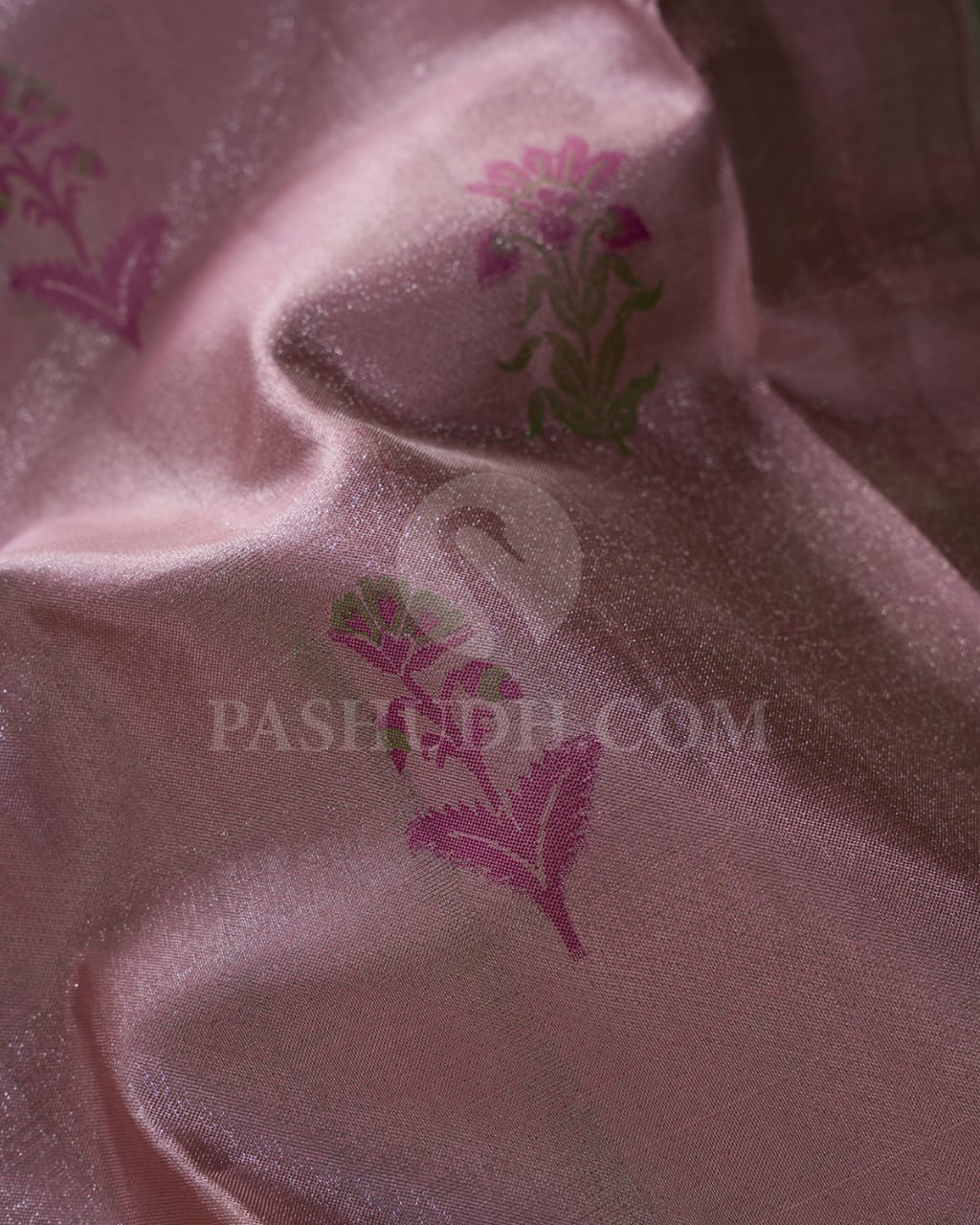 Baby Pink & Emerald Green Kanjivaram Silk Saree-D613(B)