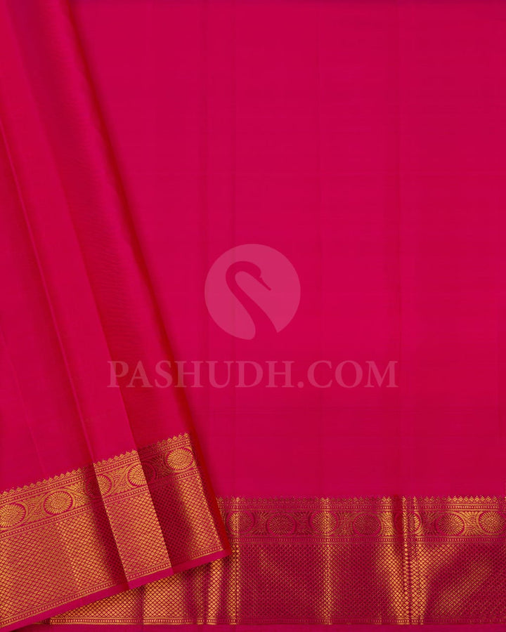 Rani Pink Pure Zari Kanjivaram Silk Saree-P177(A)