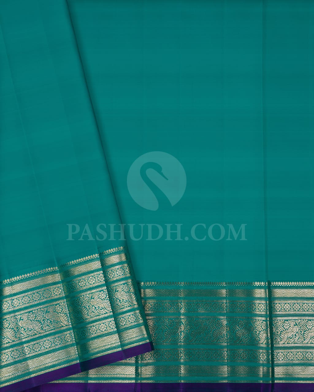 Green,Golden Yellow & Sapphire Blue Kanjivaram Silk Saree-S1360(E)