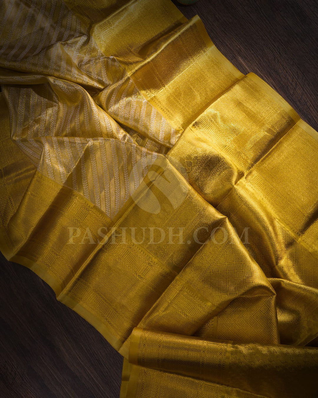 Golden Zari Tissue Bridal Kanjivaram Silk Saree-N1