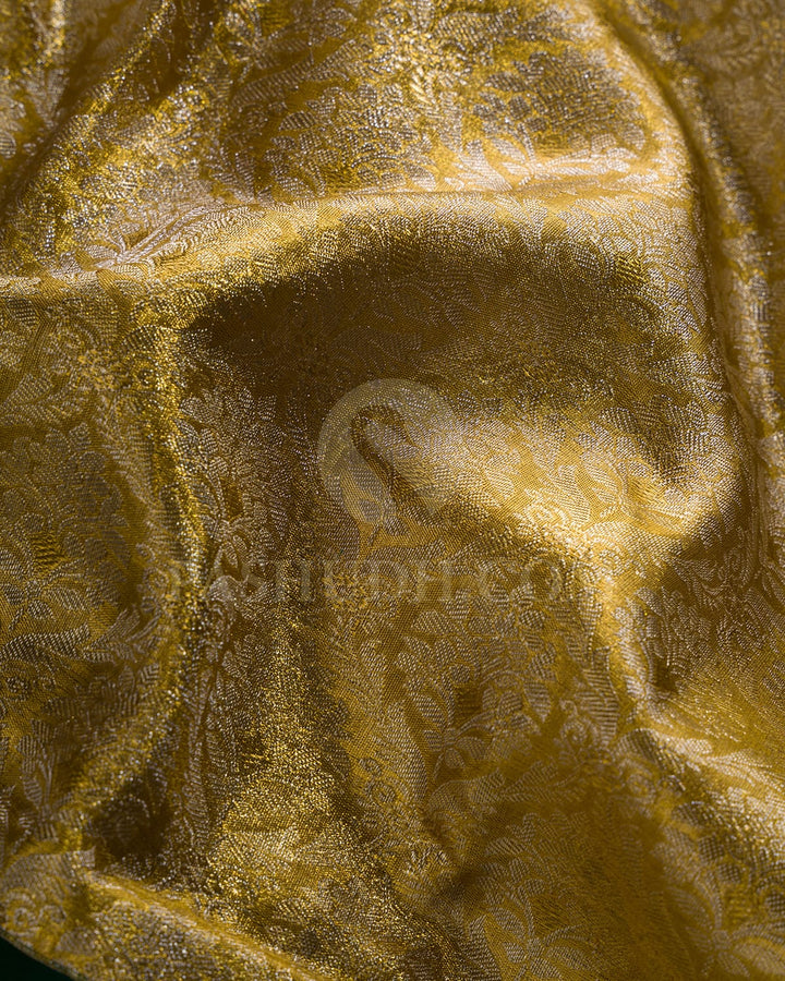 Gold & Bottle Green Tissue Kanjivaram Silk Saree-N2