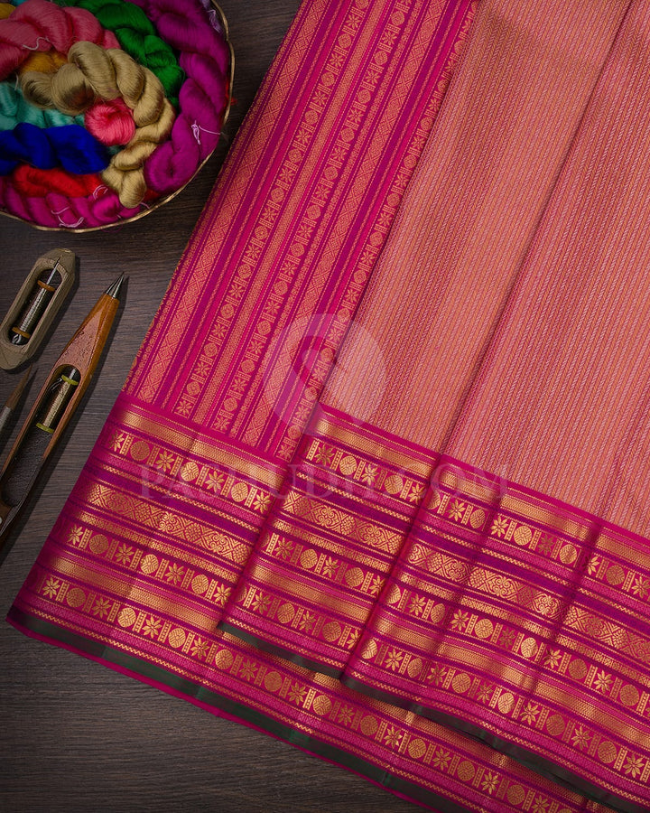 Light Pink & Rani Pink Kanjivaram Silk Saree-S1062(F)