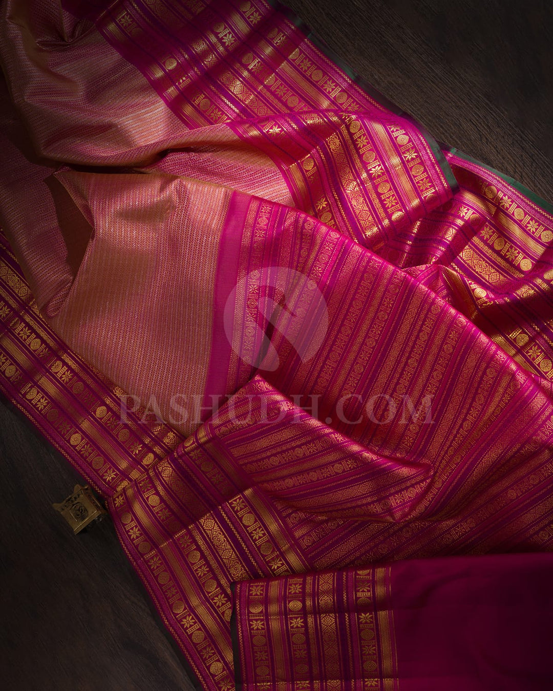 Light Pink & Rani Pink Kanjivaram Silk Saree-S1062(F)