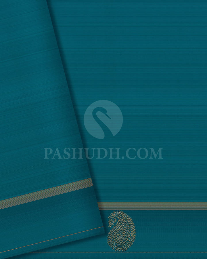 Purple & Anandha Blue Kanjivaram Silk Saree-I12