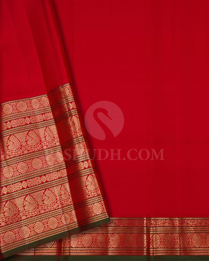 Baby Pink And Red Kanjivaram Silk Saree-S1236(B)