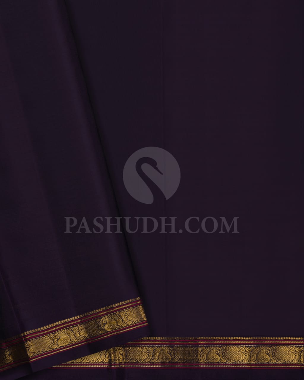 Orange & Aubergine Kanjivaram Silk Saree-B13