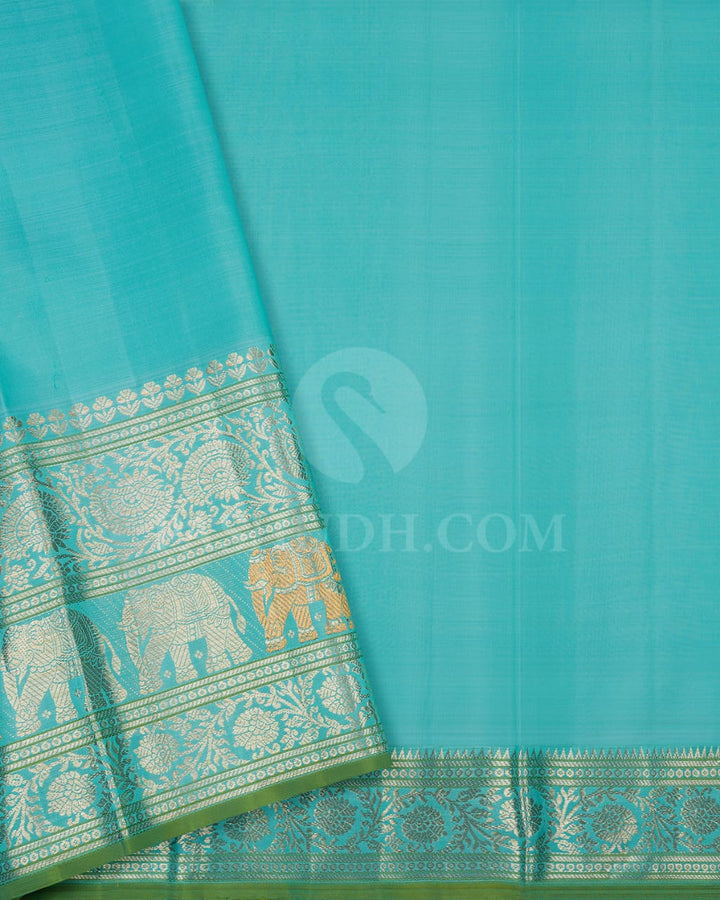 Purple & Sky Blue Kanjivaram Silk Saree-S1013(H)