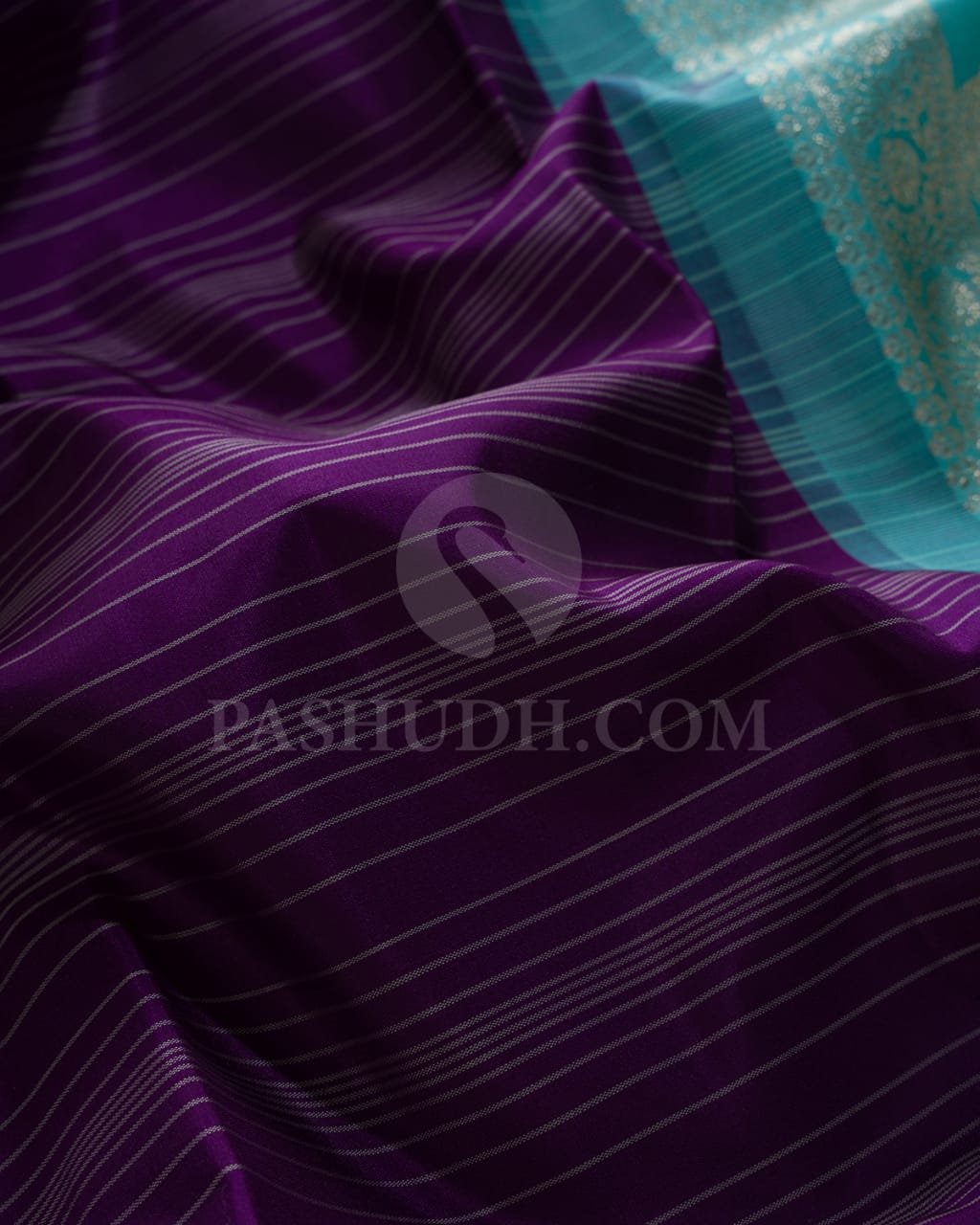 Purple & Sky Blue Kanjivaram Silk Saree-S1013(H)