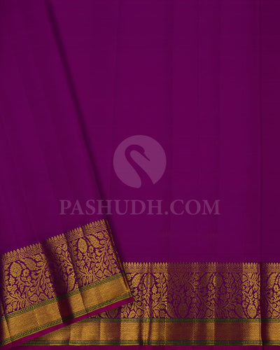 Royal Blue & Magenta Kanjivaram Silk Saree-S1433(B)