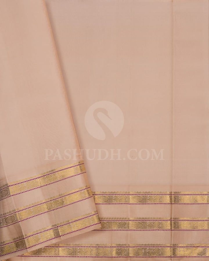 Maroon & Cream Kanjivaram Silk Saree-A8