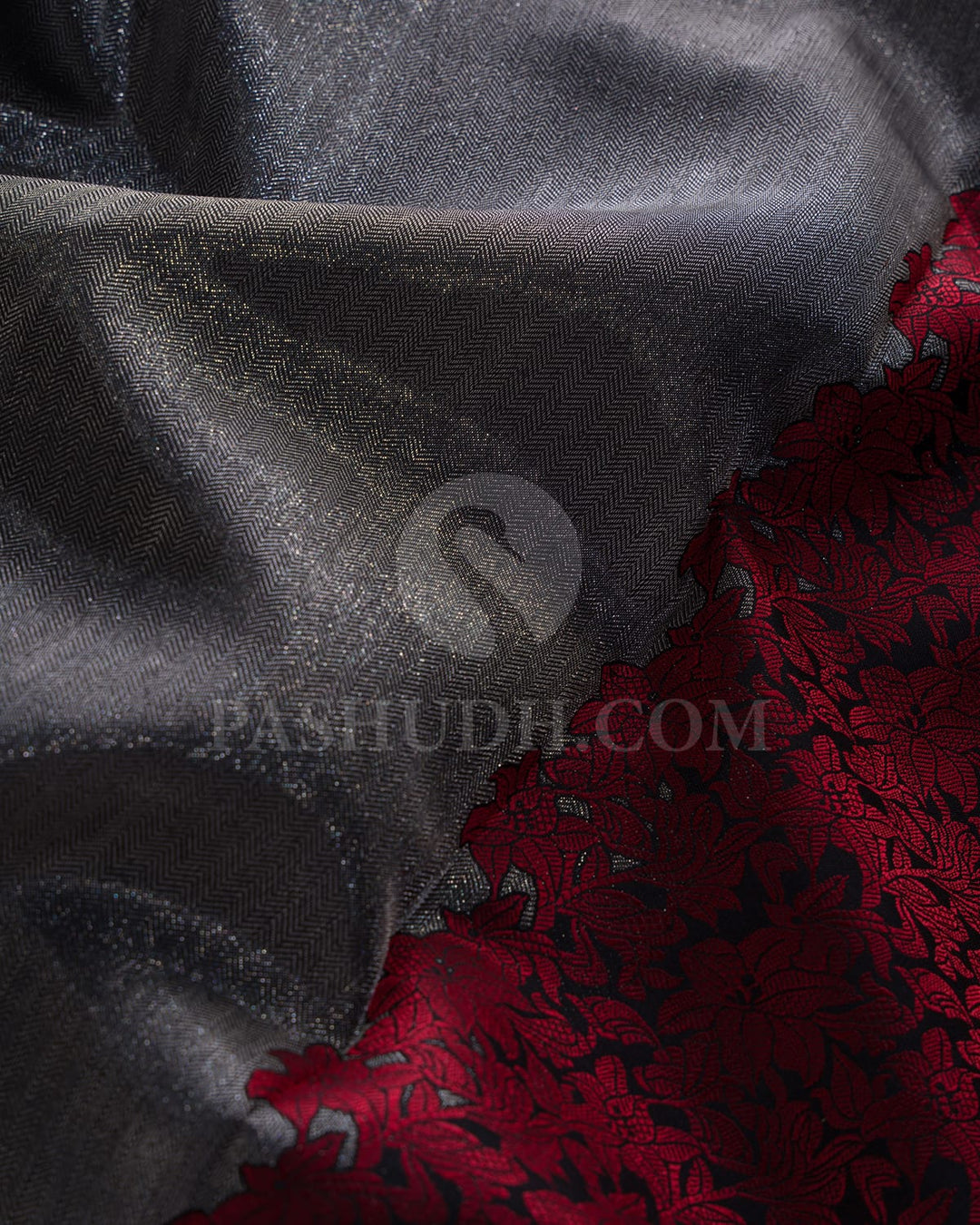 Black & Red Kanjivaram Silk Saree-DT312(A)