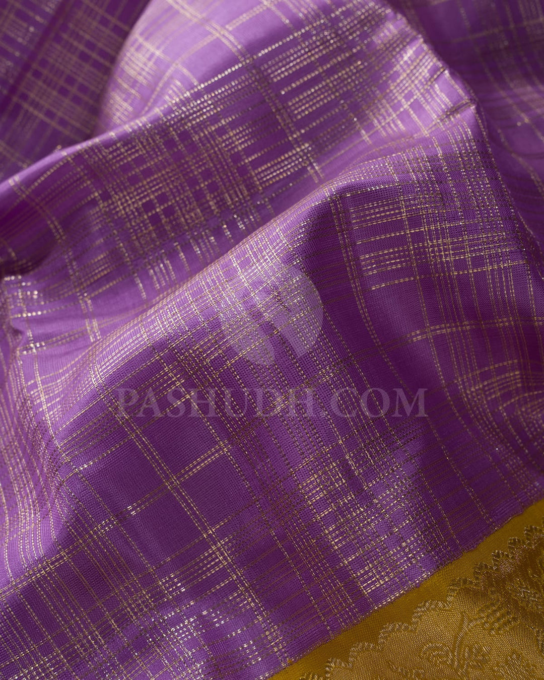Lavender & Mango Yellow Kanjivaram Silk Saree-S1128(E)