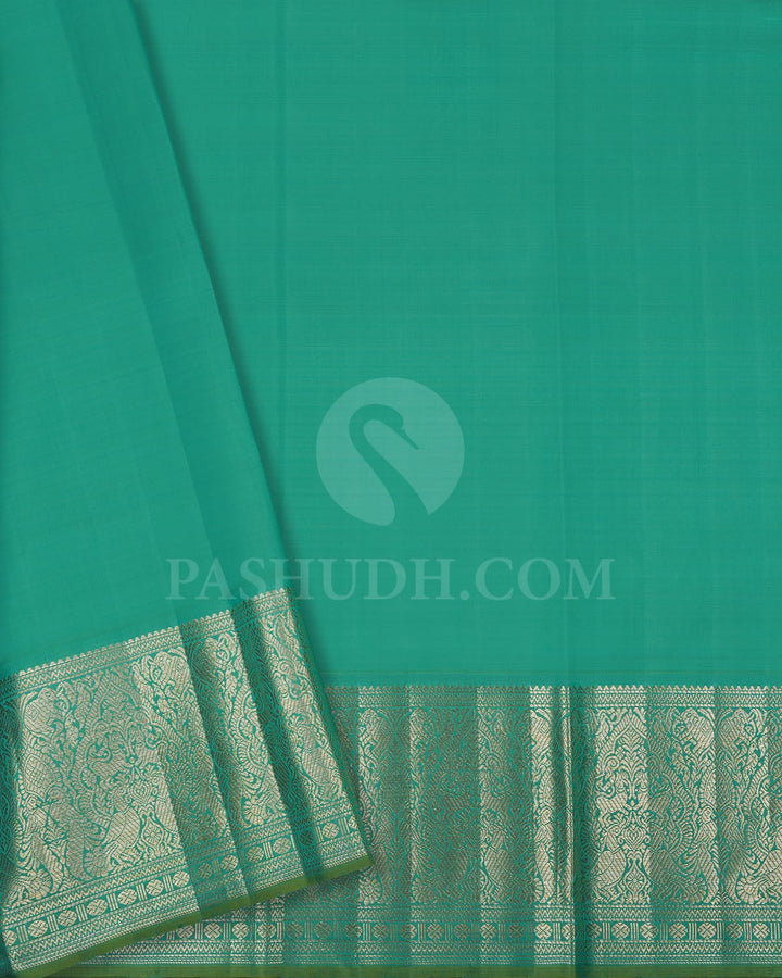 Purple & Cyan Vanasingaram Kanjivaram Silk Saree-S1203(D)