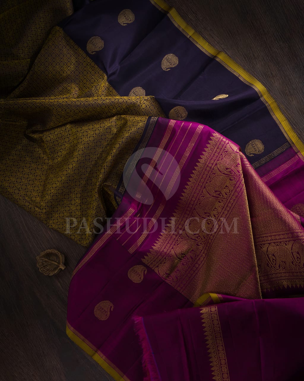 EggPlant Purple & Magenta Kanjivaram Silk Saree-I4