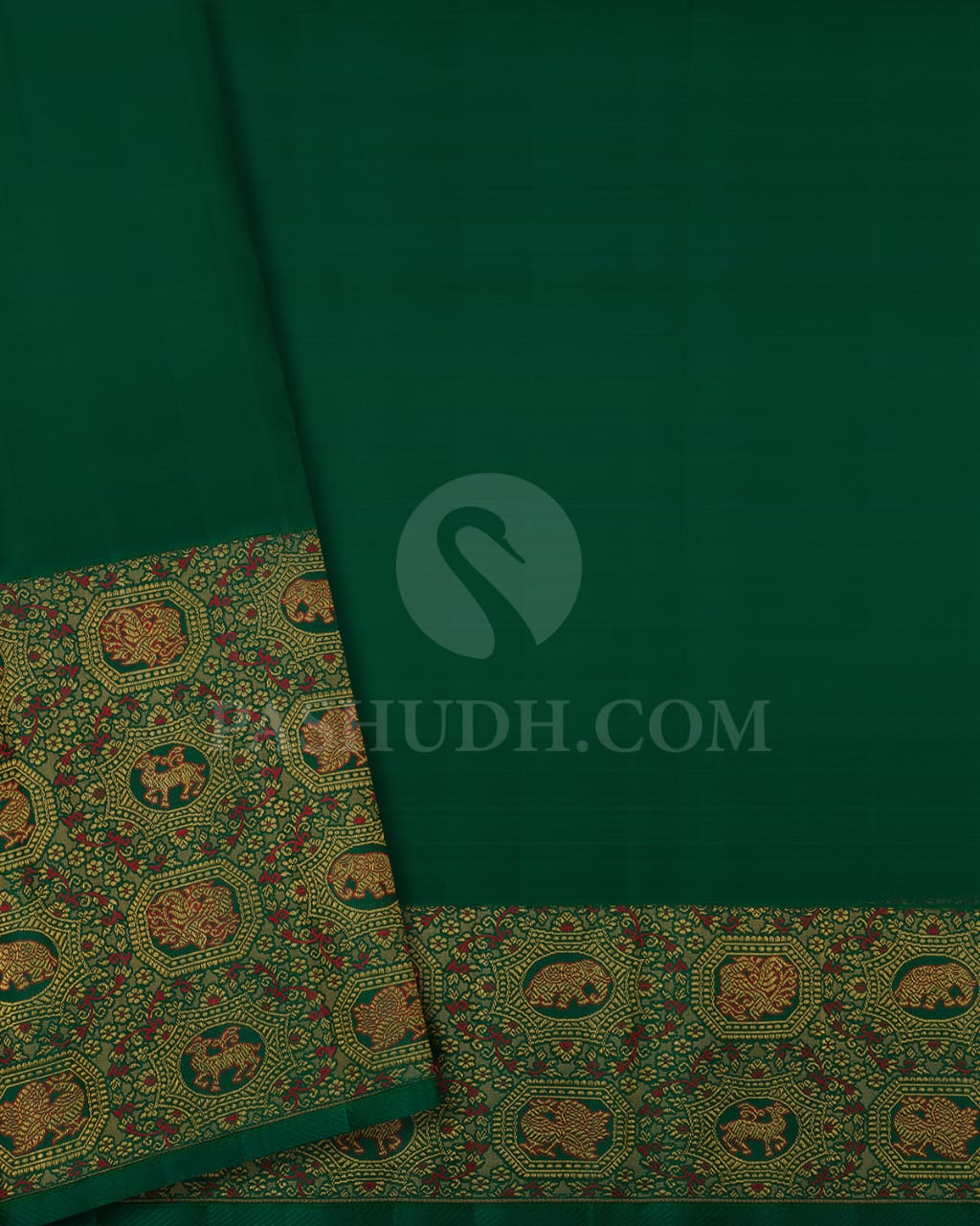 Red & Dark Green Vairaoosi Bridal Pure Zari Kanjivaram Silk Saree-P176(A)