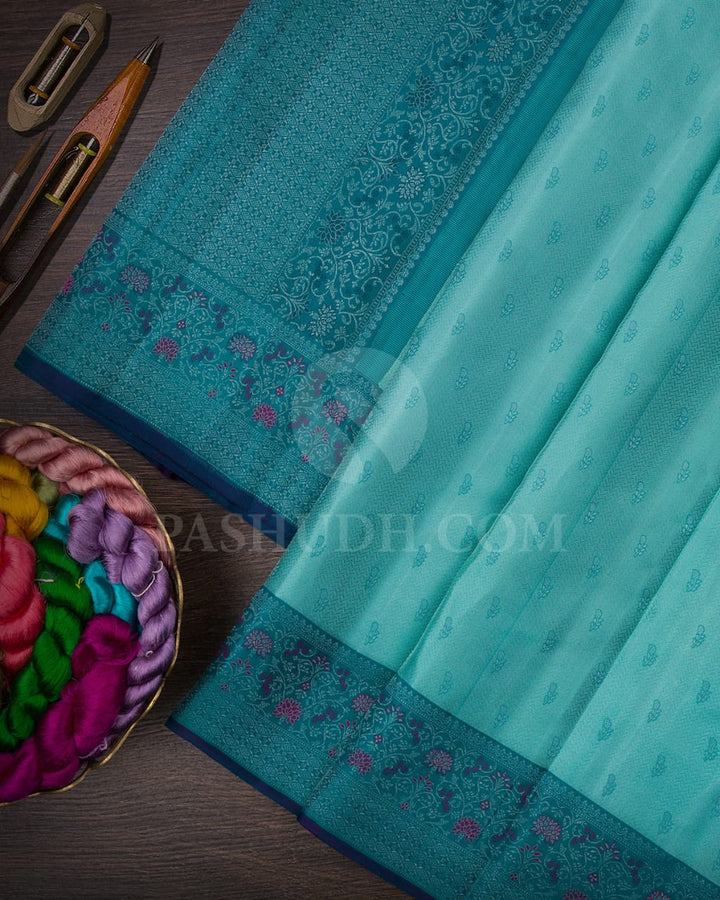 Sky Blue & Anandha Blue Kanjivaram Silk Saree-DJ358(A)
