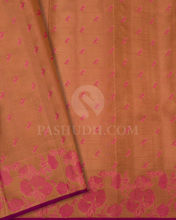 Red & Pink Kanjivaram Silk Saree-DJ351(E)