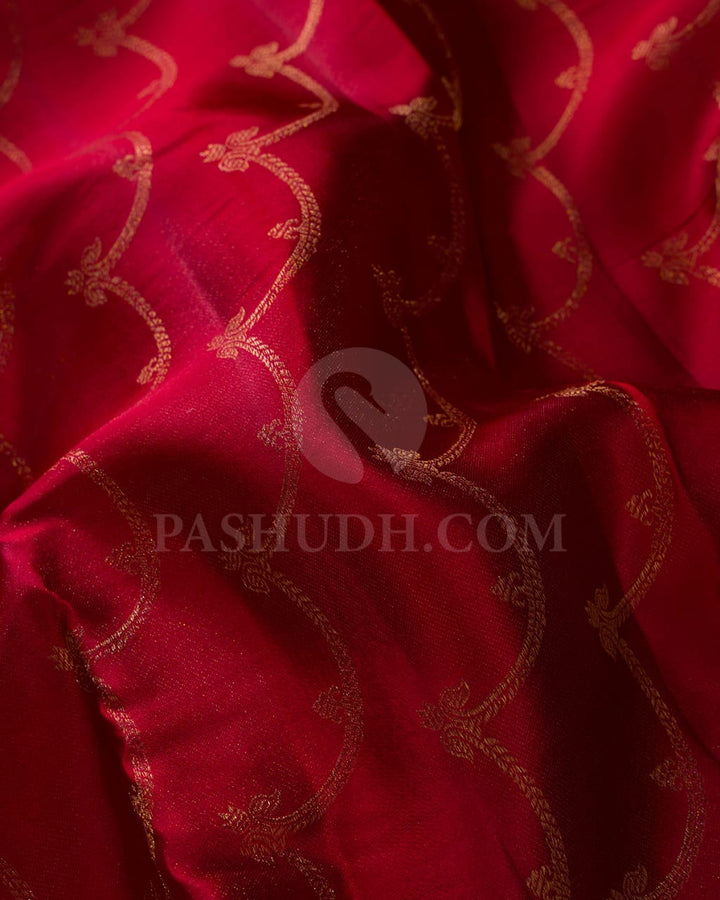 Red & Pink Kanjivaram Silk Saree-DJ351(E)