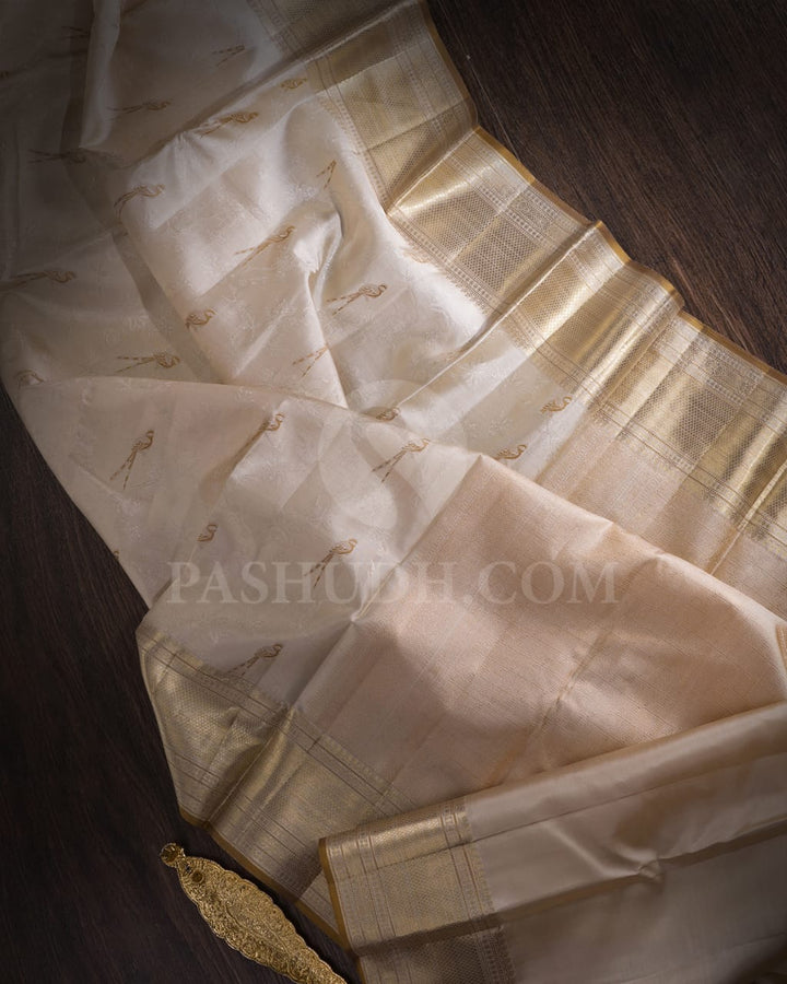 Cream Kanjivaram Silk Saree-DJ348(C)