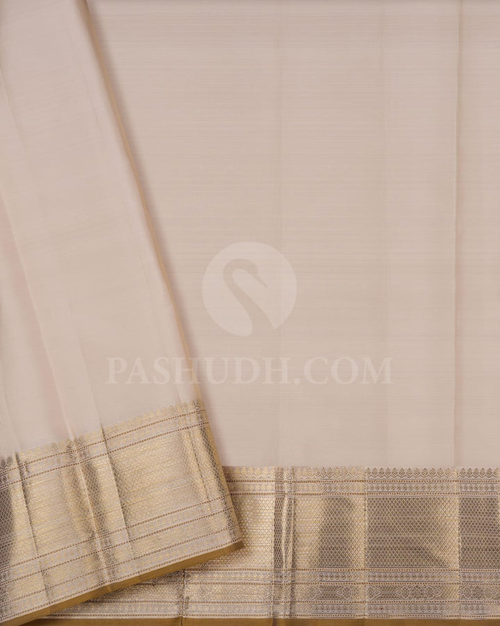 Cream Kanjivaram Silk Saree-DJ348(C)