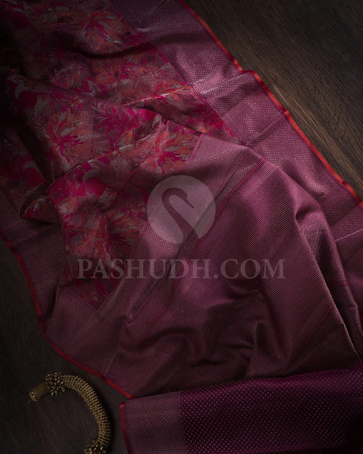 Wine Kanjivaram Silk Saree-DJ355(D)