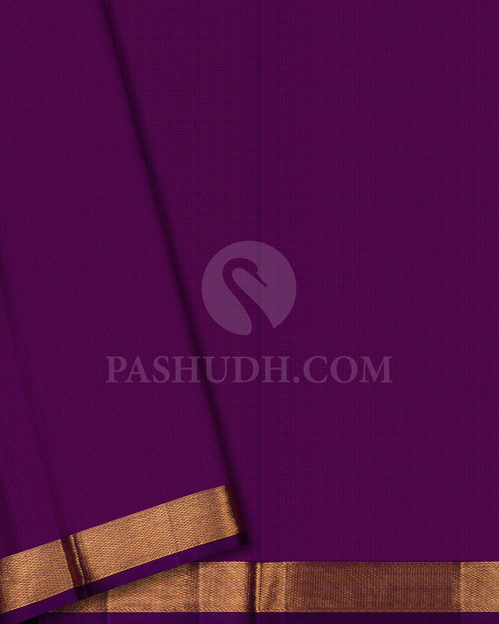 Baby Pink & Violet Kanjivaram Silk Saree-DJ354(C)