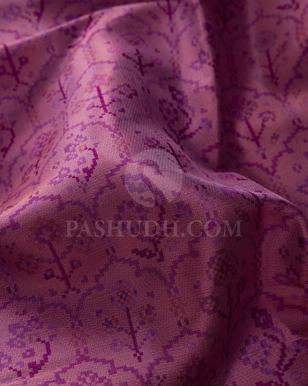 Baby Pink & Violet Kanjivaram Silk Saree-DJ354(C)