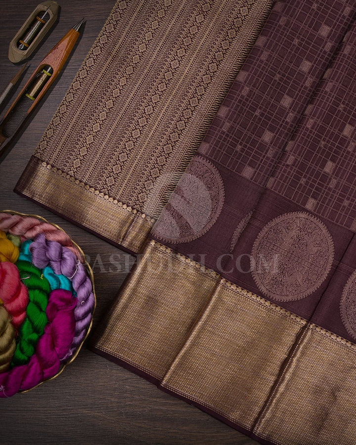 Brown Kanjivaram Silk Saree-D624(A)