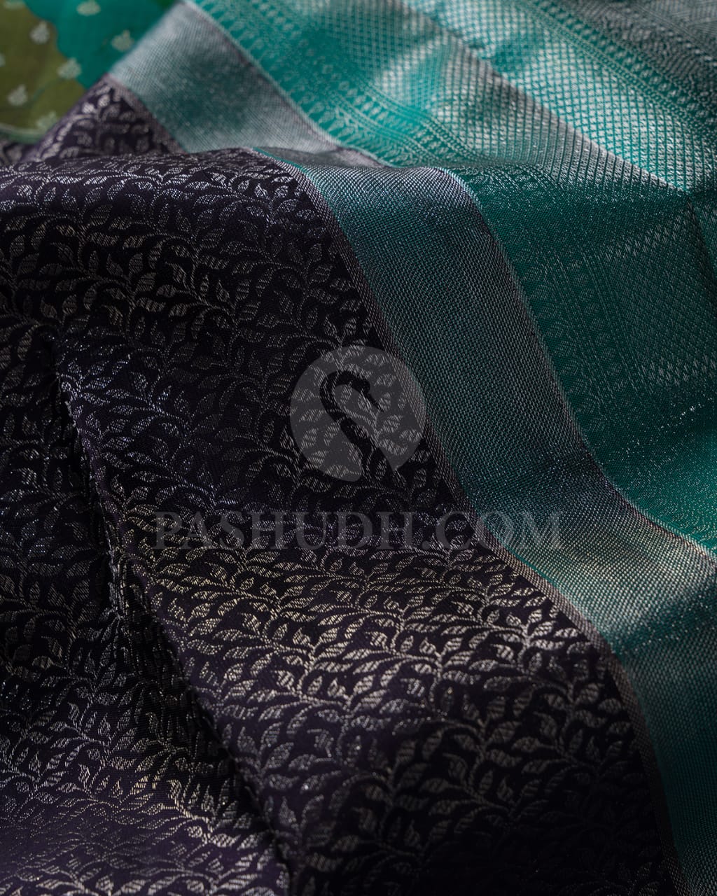 Navy Blue With Multihue Kanjivaram Silk Saree-D591(B)