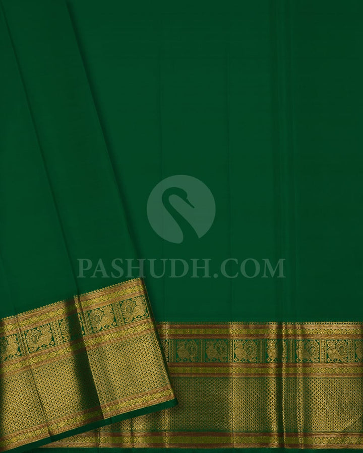 Red & Forest Green Bridal Kanjivaram Silk Saree-S1438(A)