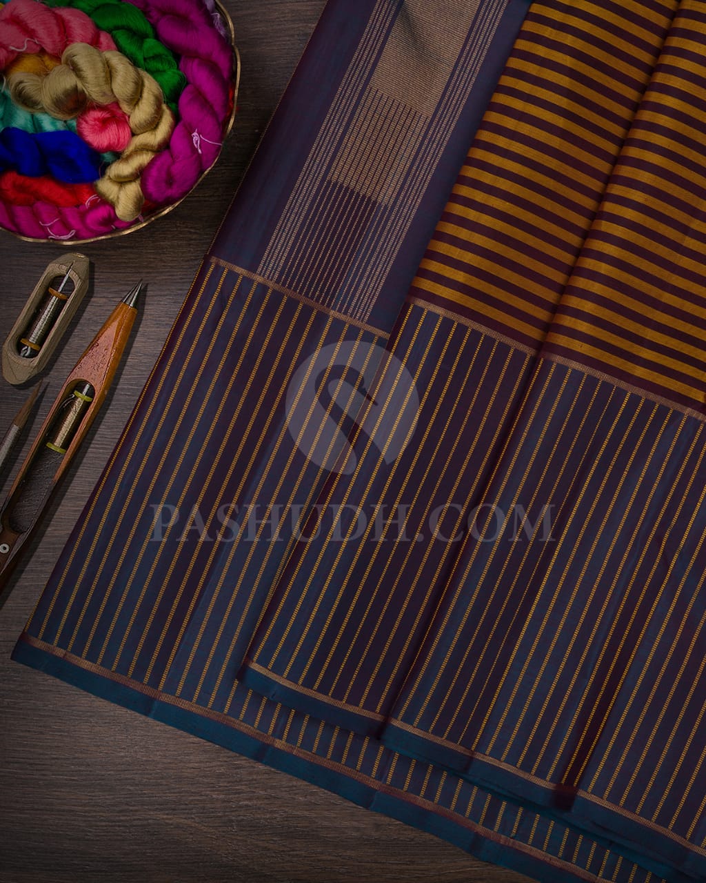 Beige & Brown Kanjivaram Silk Saree-I8