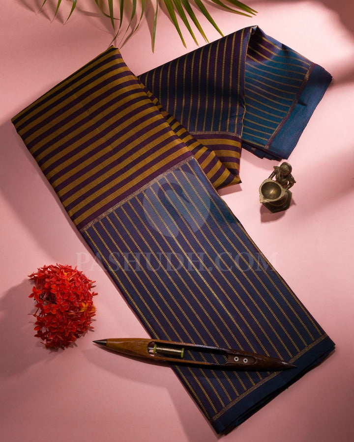 Beige & Brown Kanjivaram Silk Saree-I8