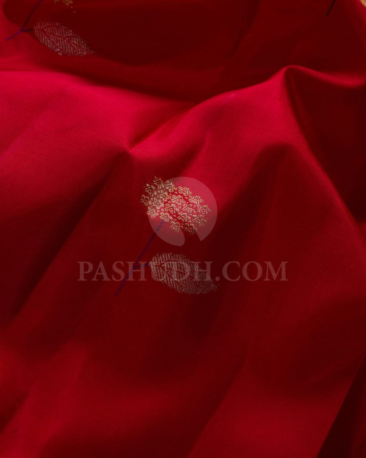 Red & Bottle Green Kanjivaram Silk Saree-S1417(B)