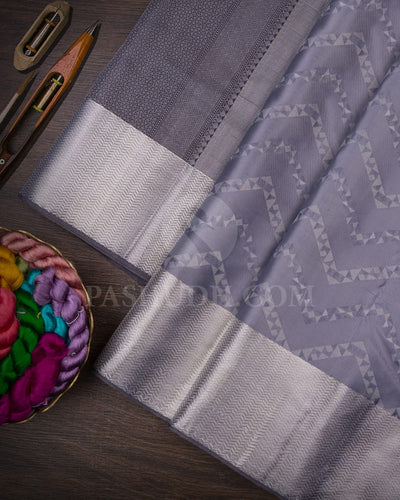 Silver Grey Kanjivaram Silk Saree-D623(A)