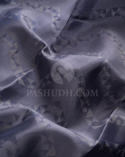 Silver Grey Kanjivaram Silk Saree-D623(A)