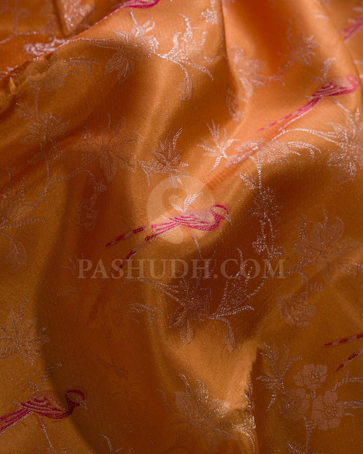 Orange & Pink Kanjivaram Silk Saree-DJ348(D)