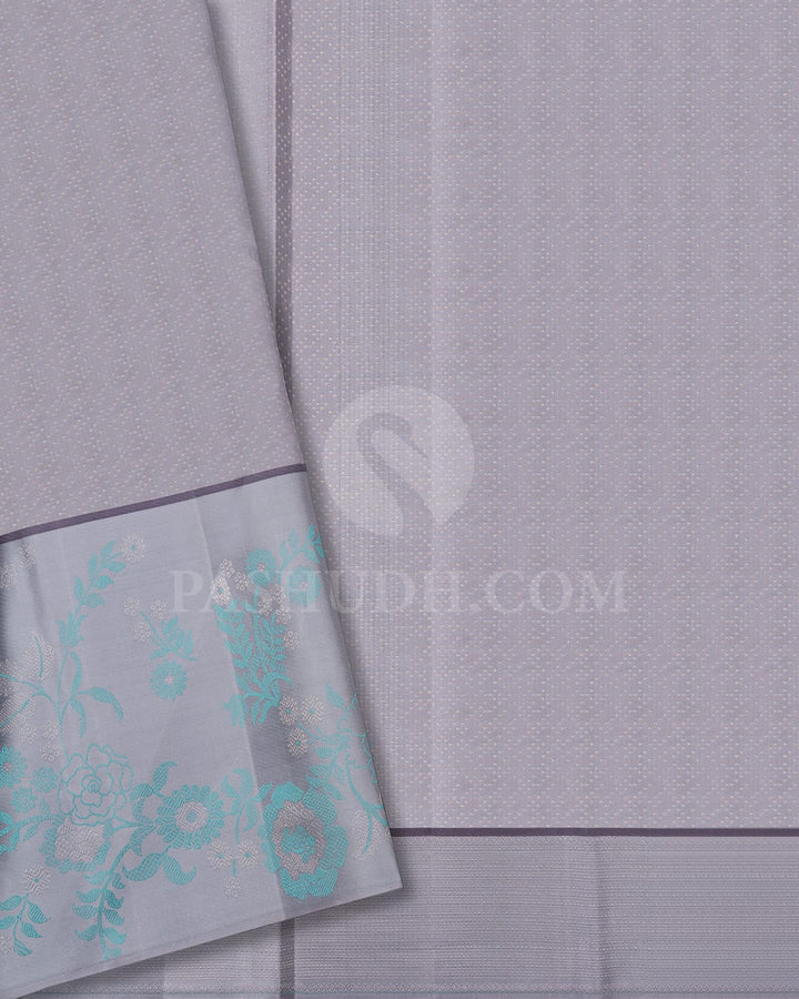 Sky Blue & Grey Kanjivaram Silk Saree-DJ344(F)