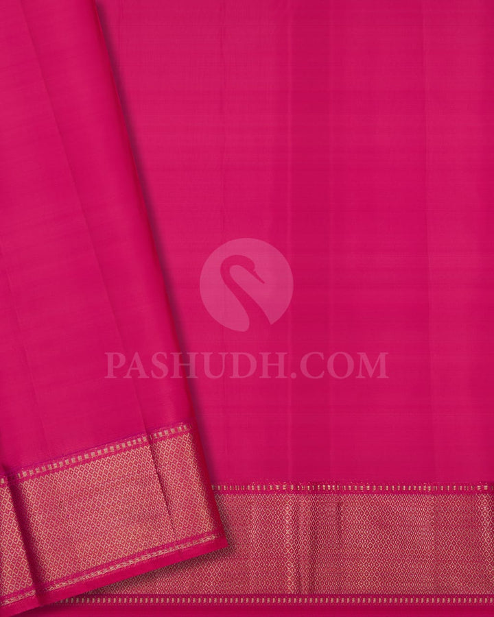 Baby Pink & Rani Pink Kanjivaram Silk Saree-DJ347(C)