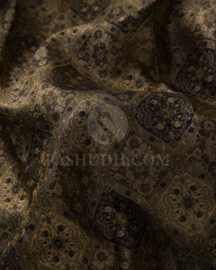Black & Beige Kanjivaram Silk Saree-D601(D)