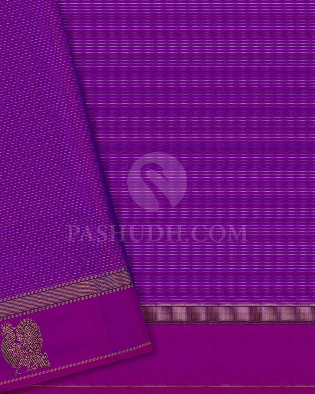 Cobalt blue & Violet Kanjivaram Silk Saree-I9