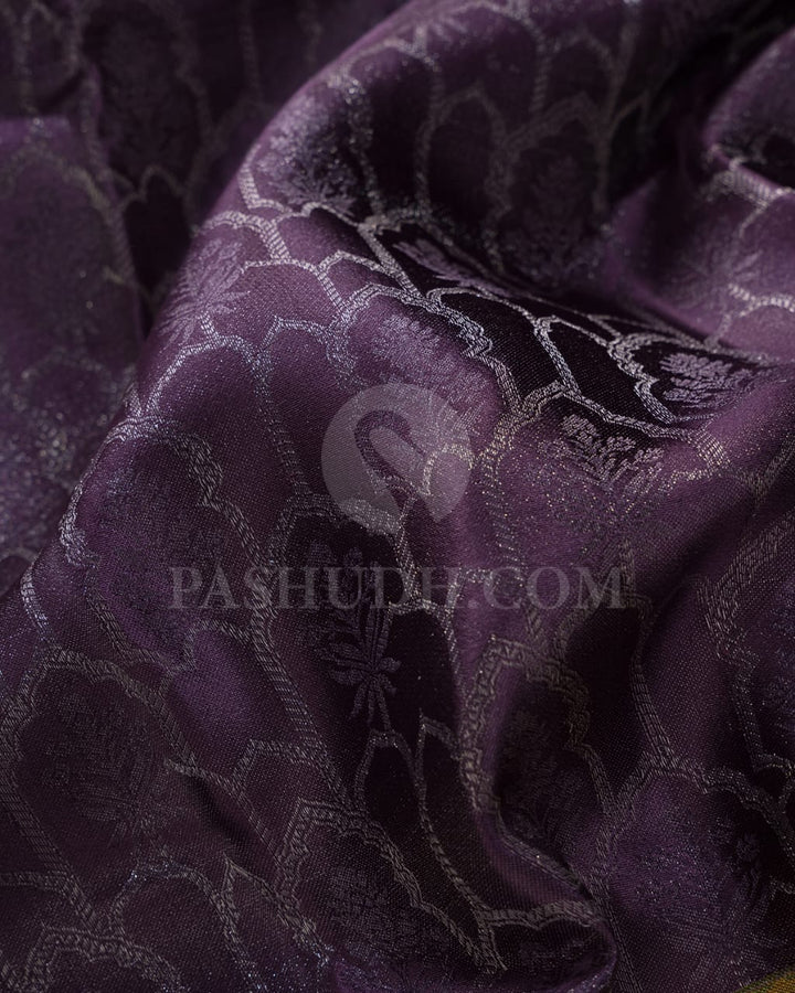 Mauve & Beige Kanjivaram Silk Saree-DJ352(C)