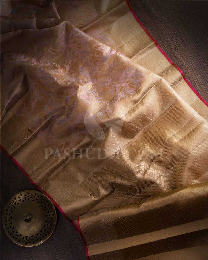 Golden Beige Kanjivaram Silk Saree-DJ355(E)