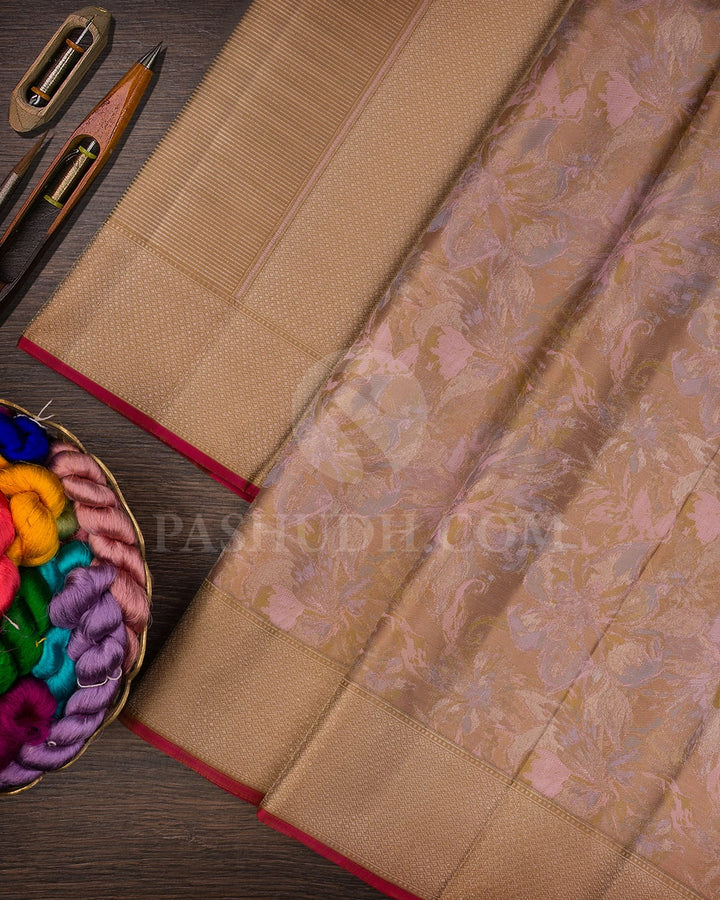 Golden Beige Kanjivaram Silk Saree-DJ355(E)