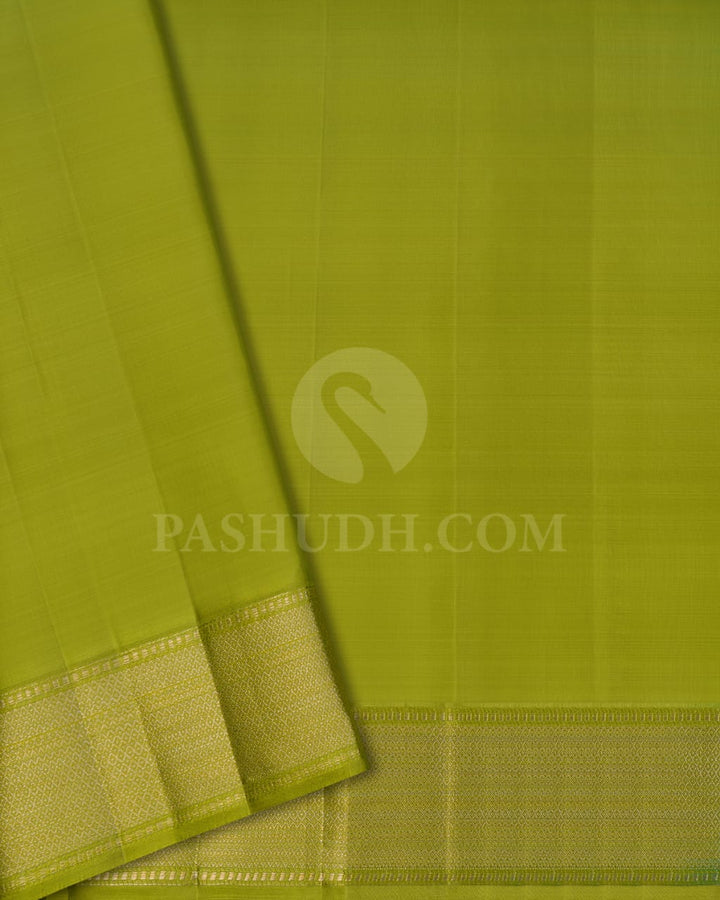 Anandha Blue & Pear Green  Kanjivaram Silk Saree-DJ347(D)