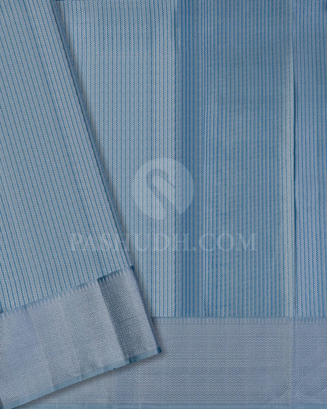 Cobalt Blue With Powder Blue Kanjivaram Silk Saree-DT278(C)