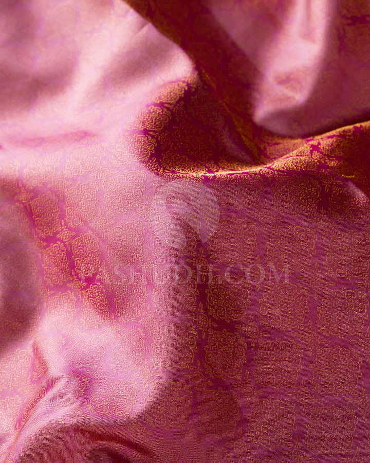 Onion Pink & Rani Pink Kanjivaram Silk Saree-D614(B)